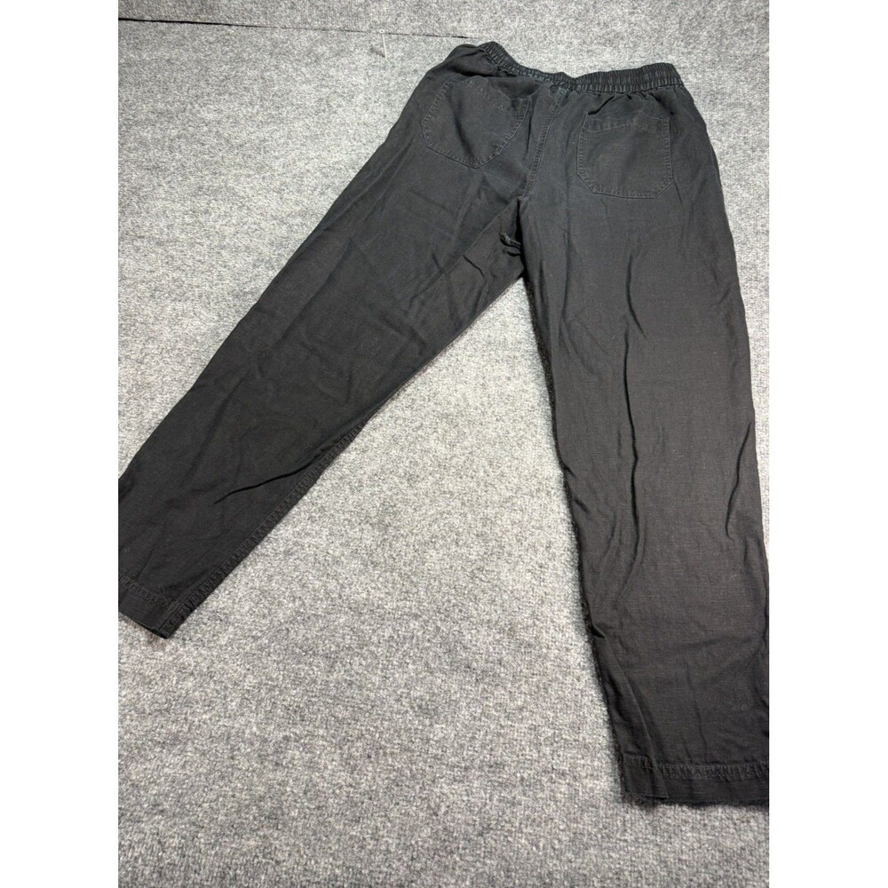 J.Crew Seaside Pant Women’s Size ST Black Linen Blend High Rise Tapered Leg
